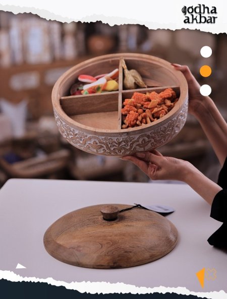 Rafeef 3 مضيفة مع غطاء خشبي حجم كبير